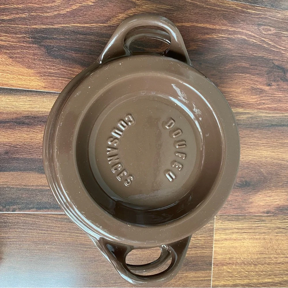 VTG Le Creuset Doufeu Cousances #20 Brown Ceramic Cast Iron Pot Dutch Oven